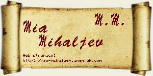Mia Mihaljev vizit kartica